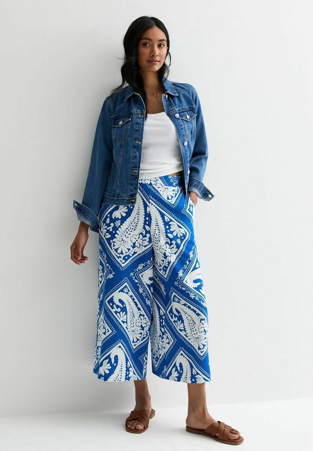 

Тканевые брюки SCARF PRINT New Look, синий