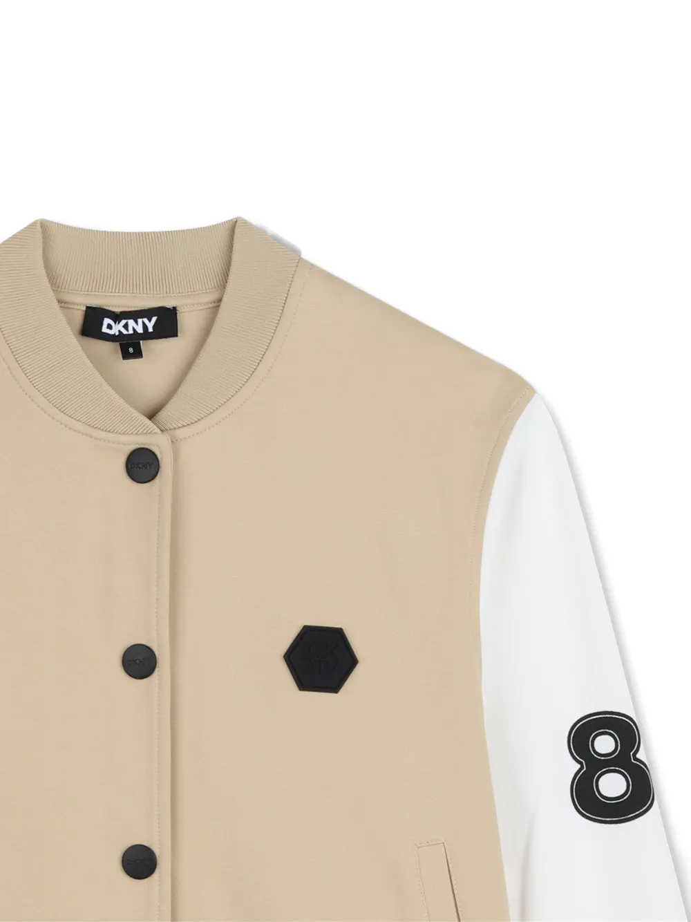 Бомбер с нашивкой в виде цифры Dkny Kids, нейтральный — фото 3