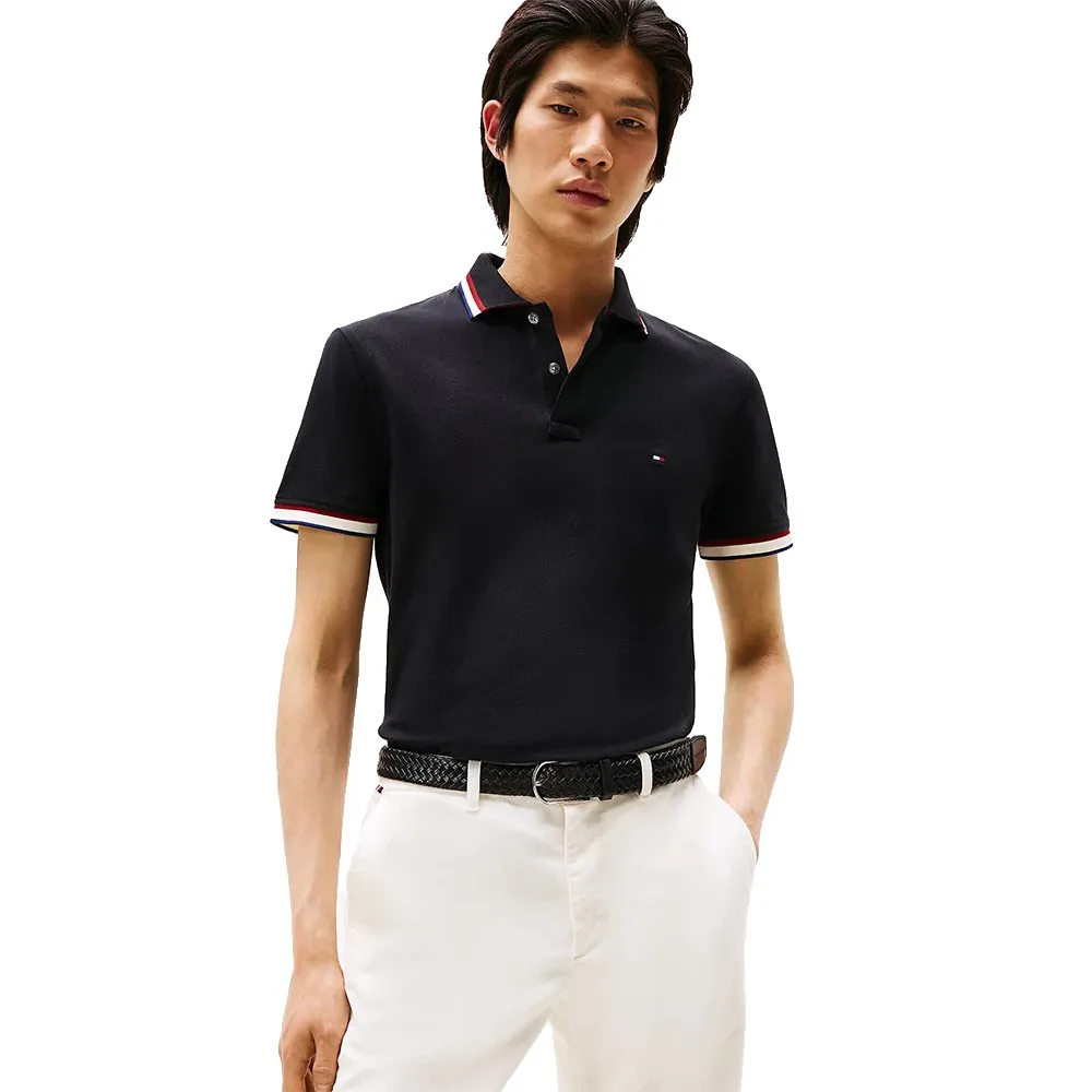

Поло с коротким рукавом Tommy Hilfiger Cuff Interest Slim Fit, черный