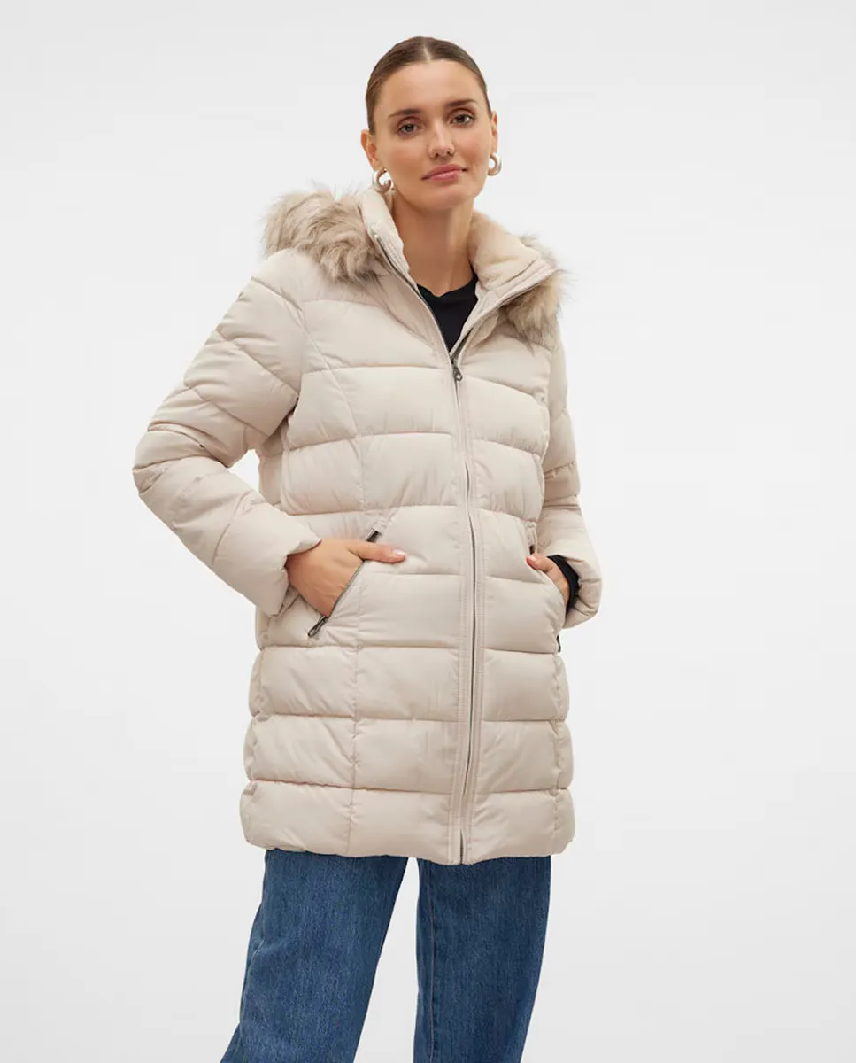 

Женская куртка-пуховик миди с капюшоном Vero Moda, белый
