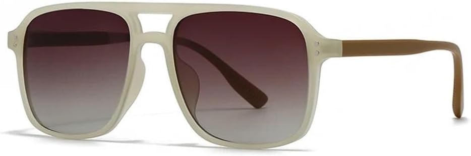 

Солнцезащитные очки с двойной перемычкой и заклепками для женщин и мужчин, градиентные, с защитой от УФ-излучения UV400, для занятий спортом на открытом воздухе, бега и езды на велосипеде Generic, Jelly Beige Tea