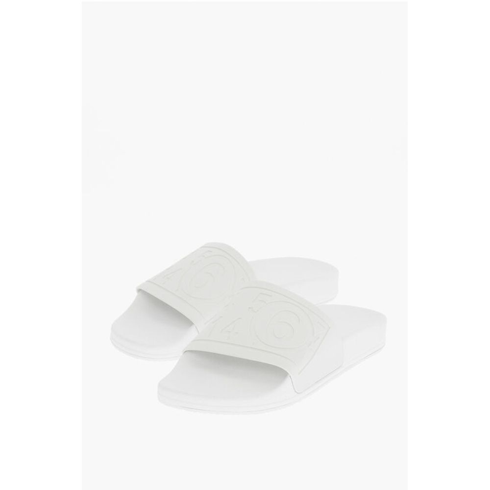 Слайды MM6 однотонные с тисненым логотипом Maison Margiela, White