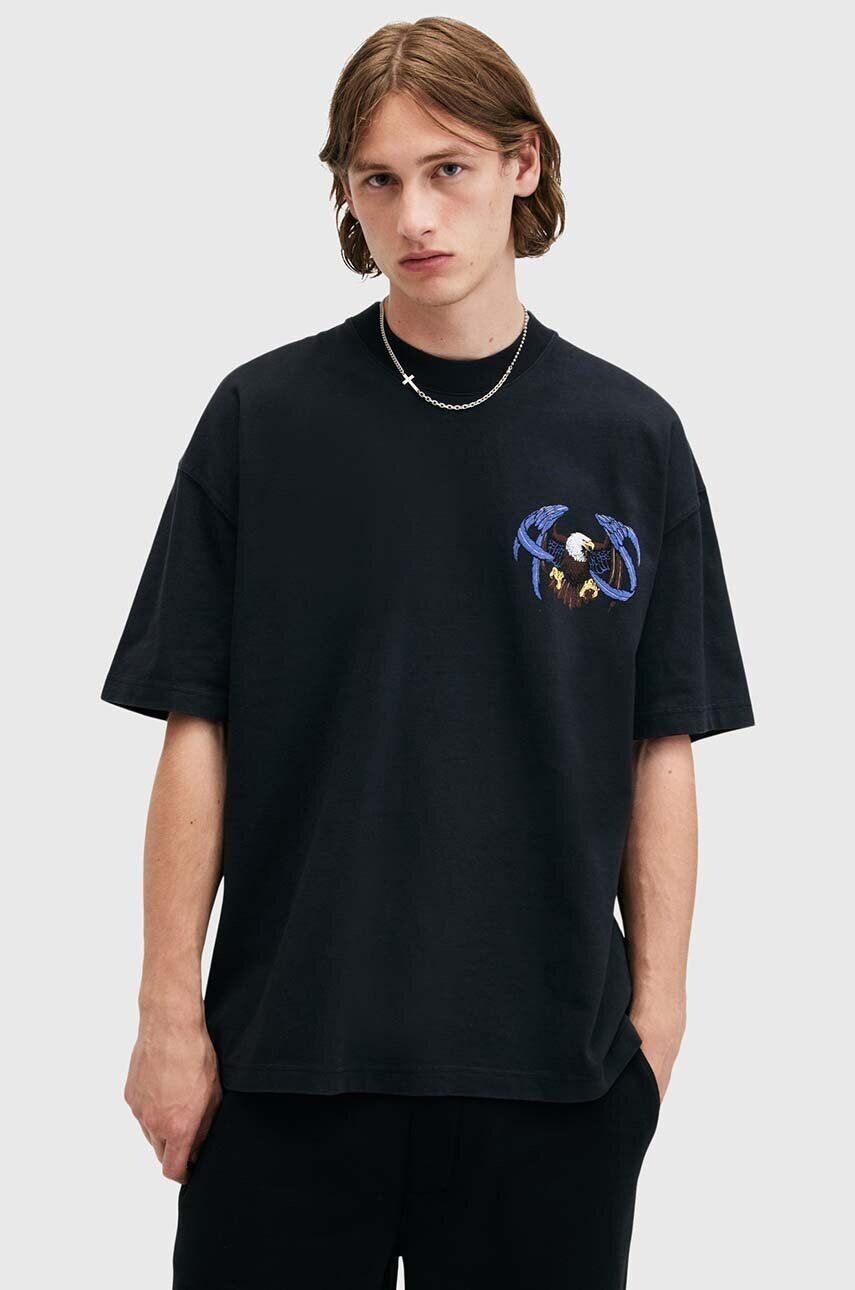 

Хлопковая футболка AllSaints SOARER, черный