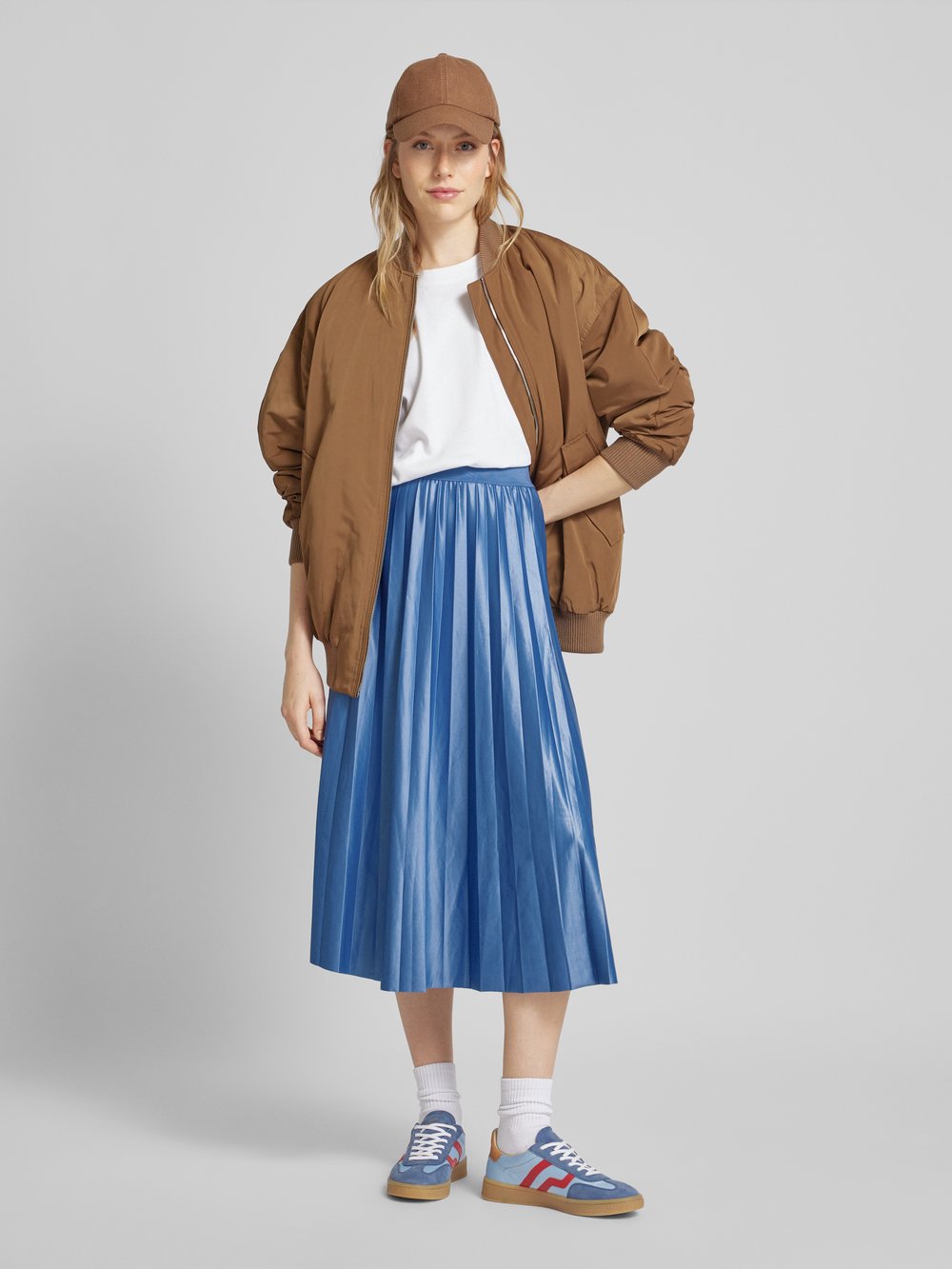 

Юбка миди со складками модель «Винитбан» Vila, синий