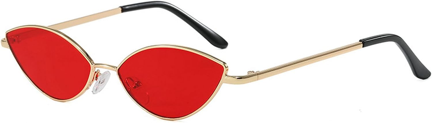 

Сексуальные солнцезащитные очки «кошачий глаз» для женщин, 2025 год, роскошные винтажные солнцезащитные очки в маленькой металлической оправе для женщин, ретро-очки mincl, C3