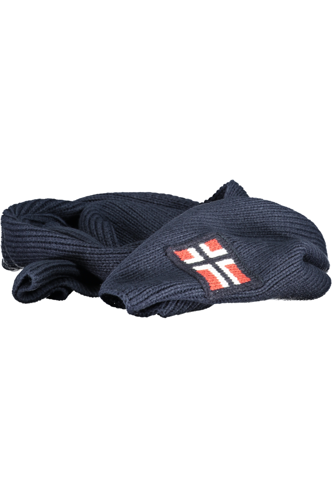 

Мужской шарф Norway 1963 вязаный с логотипом, синий