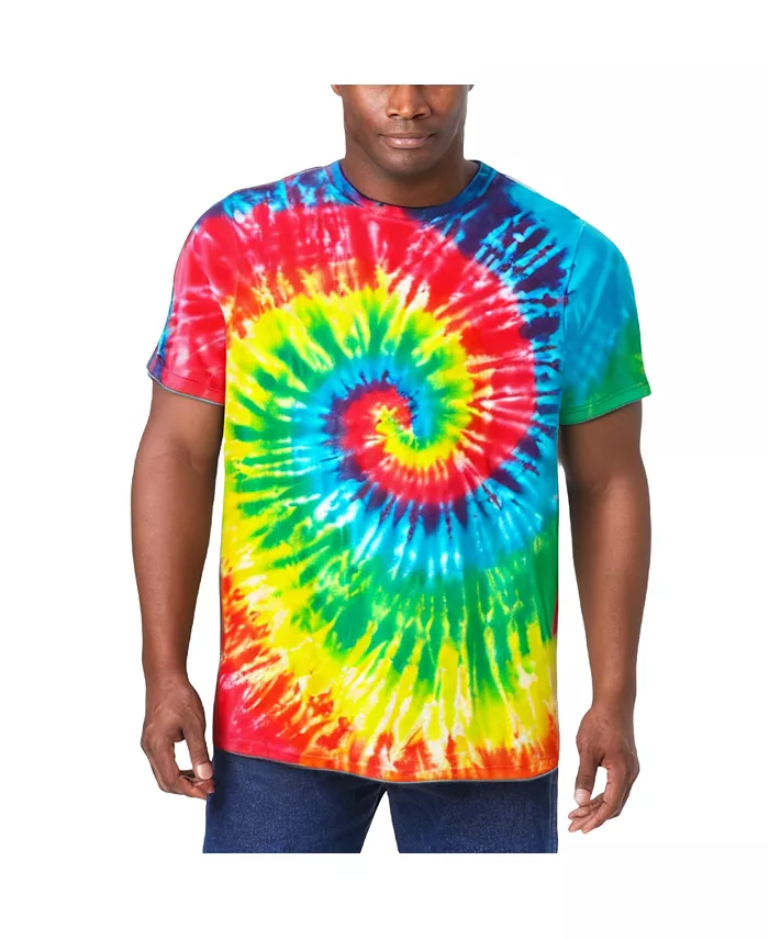 

Футболка с длинным рукавом и эффектом тай-дай для больших размеров KingSize, мультиколор