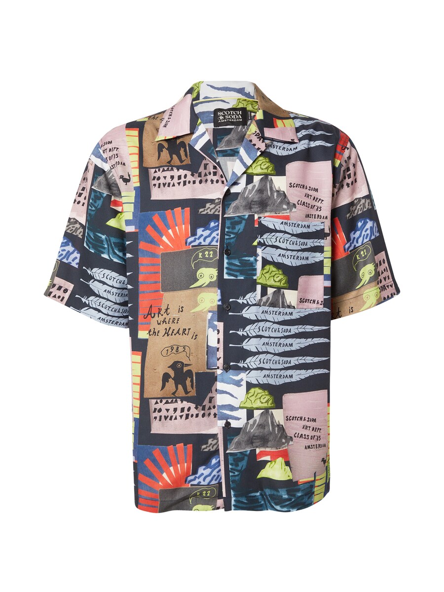 

Рубашка на пуговицах классического кроя SCOTCH & SODA, темно-синий