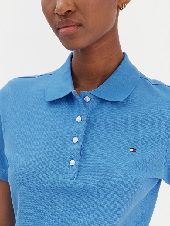 Поло slim fit 1985 WW0WW43225 Tommy Hilfiger, синий — фото 4