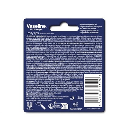 Помада-бальзам для губ Vaseline Lip Therapy Rosy с оттенком миндаля и розового масла 4,8 г — фото 2