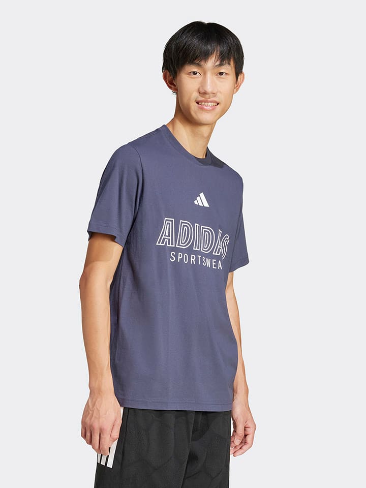 

Adidas Рубашка темно-синего цвета