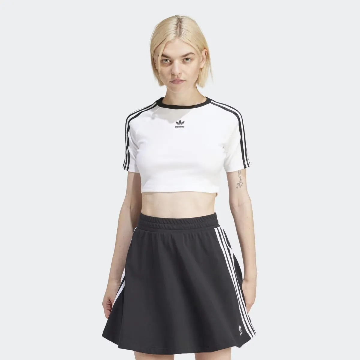 

Женская детская футболка в 3 полоски Adidas Originals, белый