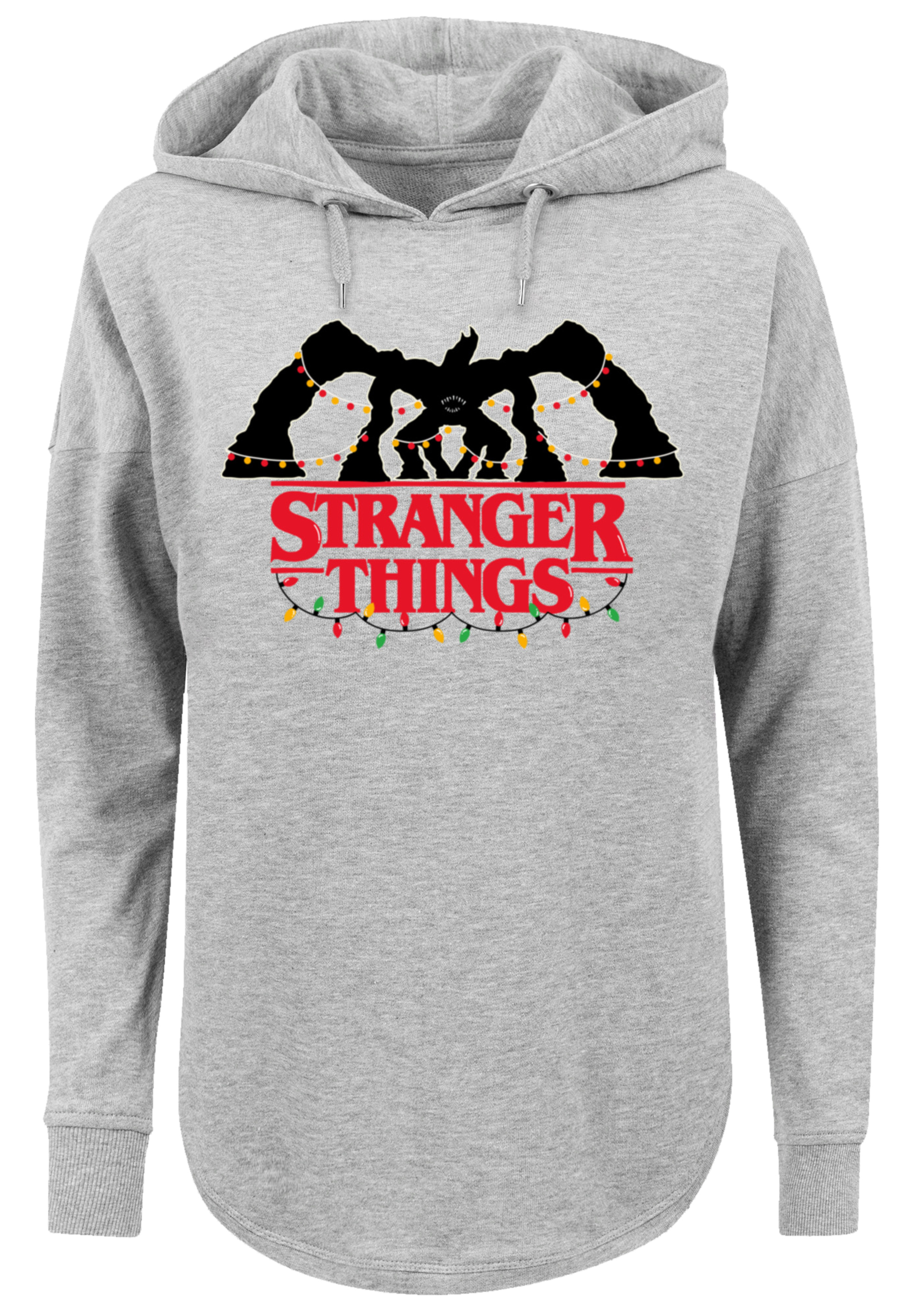 

Свитер F4NT4STIC Oversized Hoodie Stranger Things Demogorgon Lights Netflix TV Series, серый