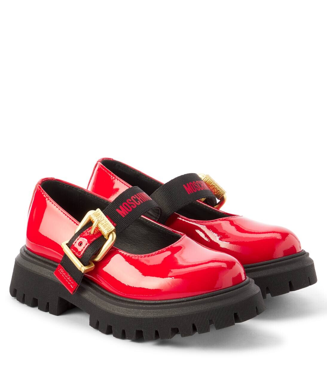 

Туфли Мэри Джейн из лакированной кожи Moschino Kids, красный