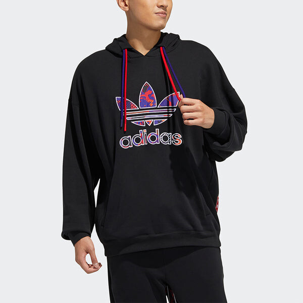 Толстовка Men's adidas originals Cny 2 Logo Subject Printing Drawstring Sports Black, черный — фото 2