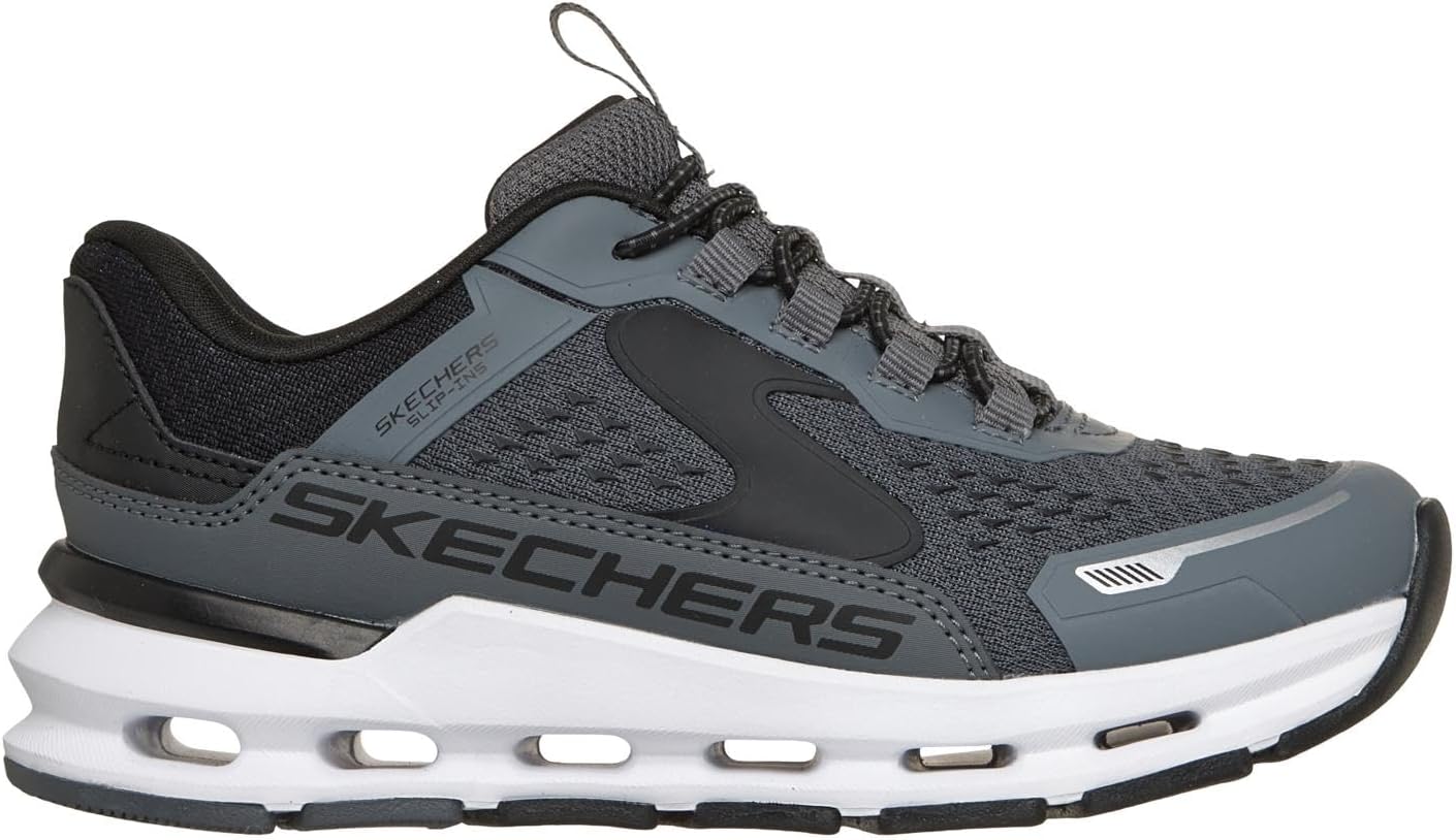 Детские слипоны Skechers для мальчиков Hands Free, Glide-Step Vista Lane 404203l (младший/старший ребенок), черный/угольный — фото 4
