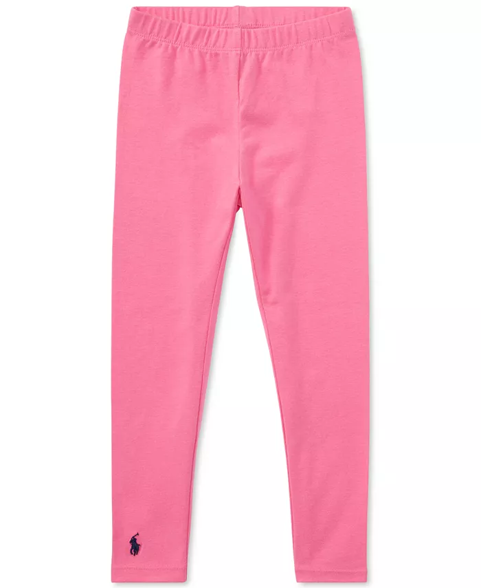 

Детские легинсы с вышитым пони Stretch Cotton для девочек 2T-6X Polo Ralph Lauren, розовый