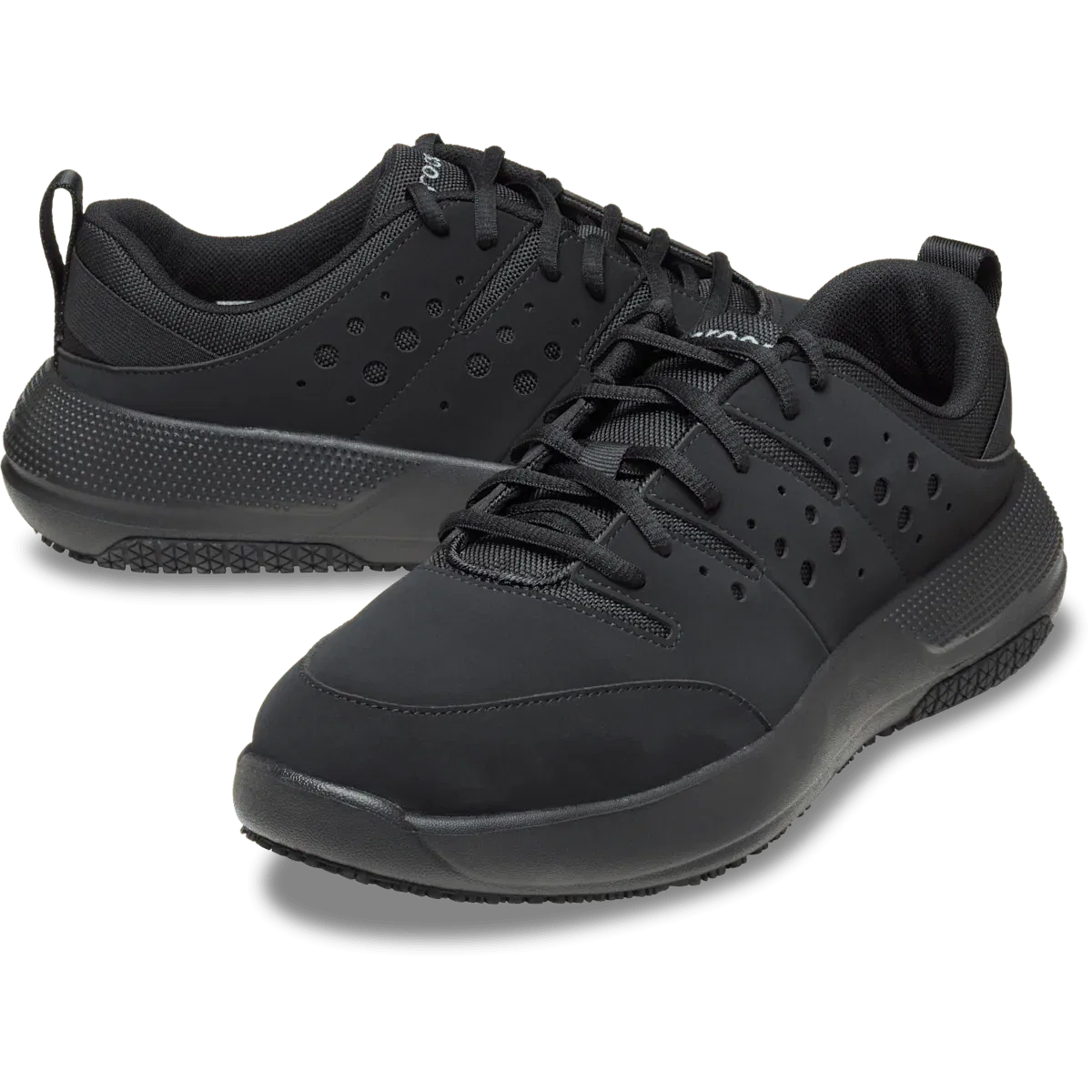 Мужские рабочие кроссовки On the Clock, широкая колодка Crocs PFD, Triple Black — фото 2