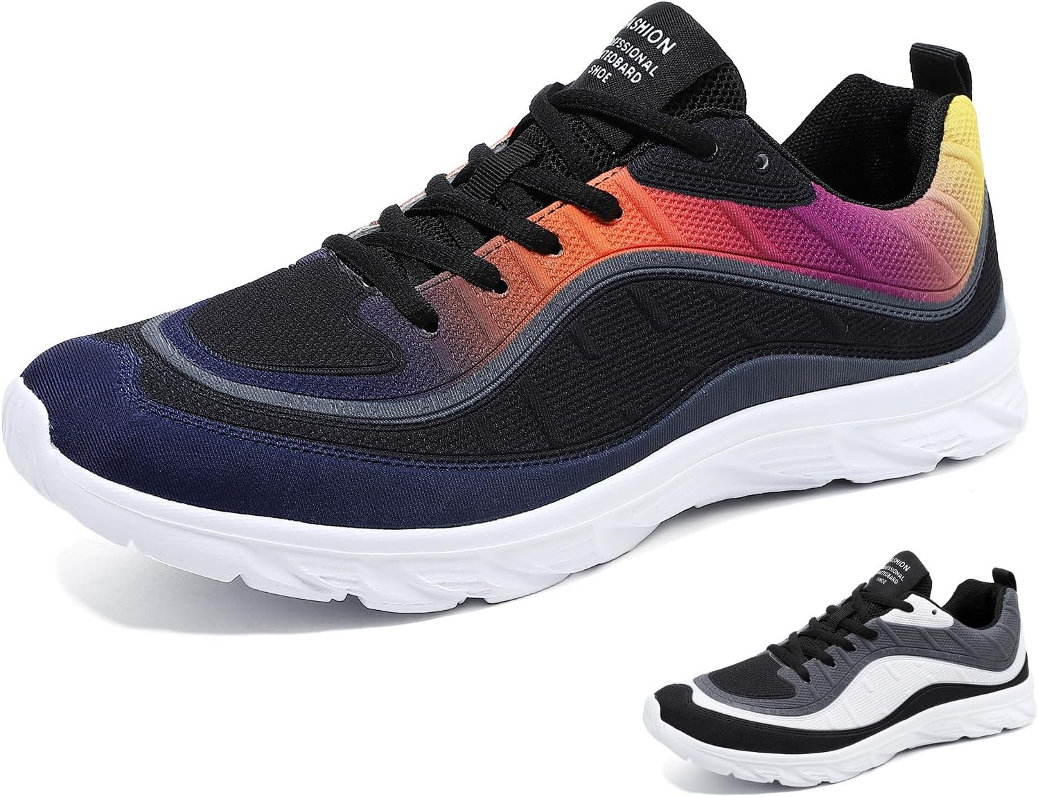 

Мужские кроссовки с сетчатым верхом на шнуровке, мягкой подошвой, модные, легкие, удобные, дышащие, противоскользящие, для ходьбы и бега, повседневные спортивные обувь для тенниса Wyuetra, черный