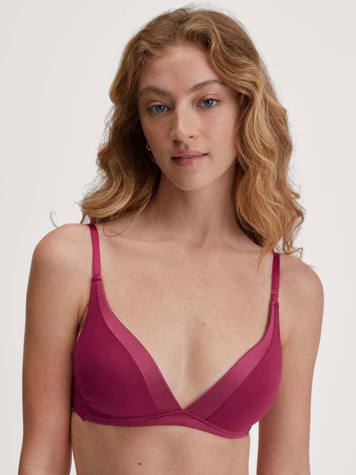 

Мягкий треугольный бюстгальтер в цвете георгиново-розовый Calida