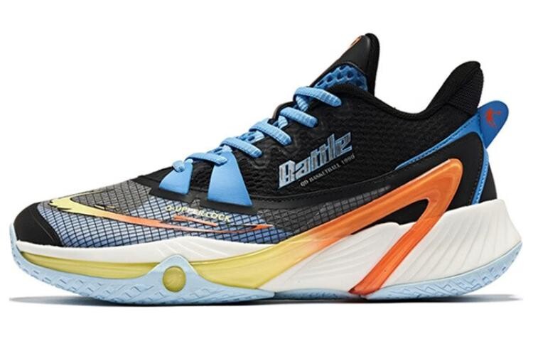 

Баскетбольные кроссовки Wind Blade 3 Generations Basketball Shoes Men Low-Top Black/Blue/Orange Qiaodan