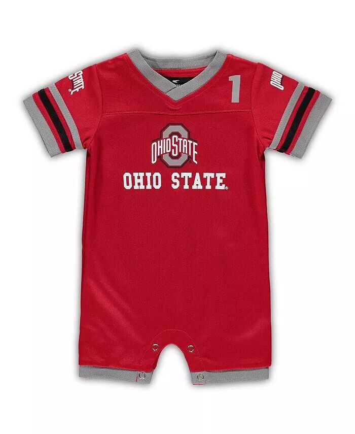 

Новорожденные мальчики и девочки Scarlet Ohio State Buckeyes Bumpo Футбольный комбинезон с логотипом Colosseum