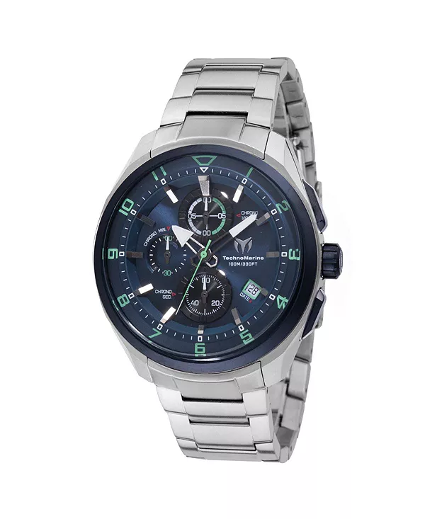 

Мужские кварцевые часы tm-318117 Ocean с темно-синим циферблатом Technomarine, silver