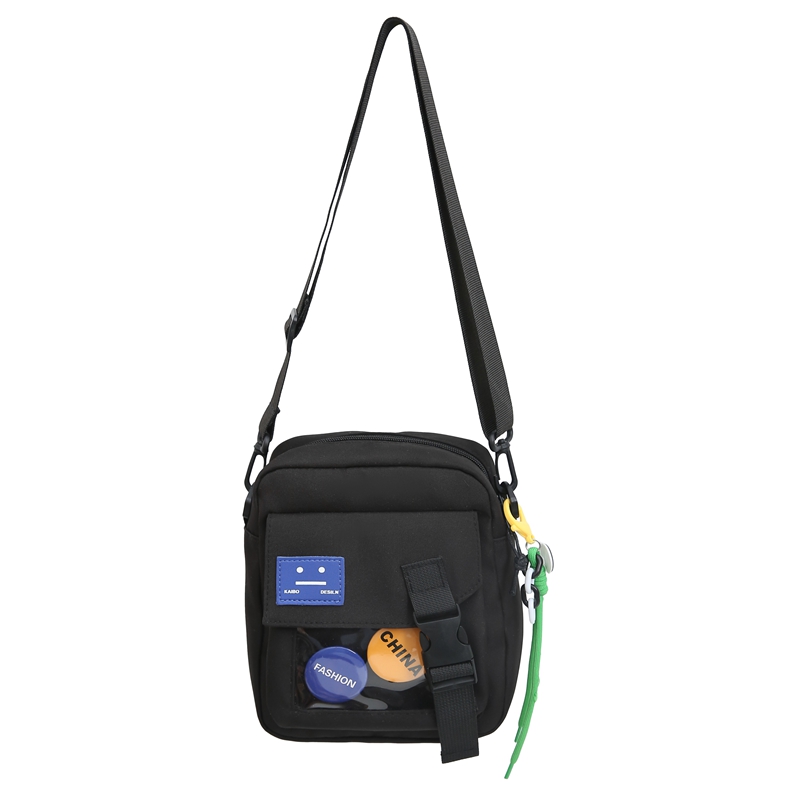 

DCLOUD Сумка кросс-боди, Black with Badge and Smiley Face Lanyard