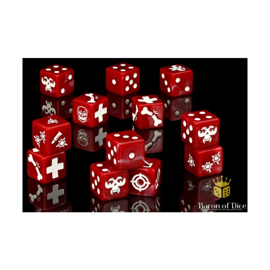 

Набор красных кубиков мясника (12), Necromunda Dice (Baron of Dice)