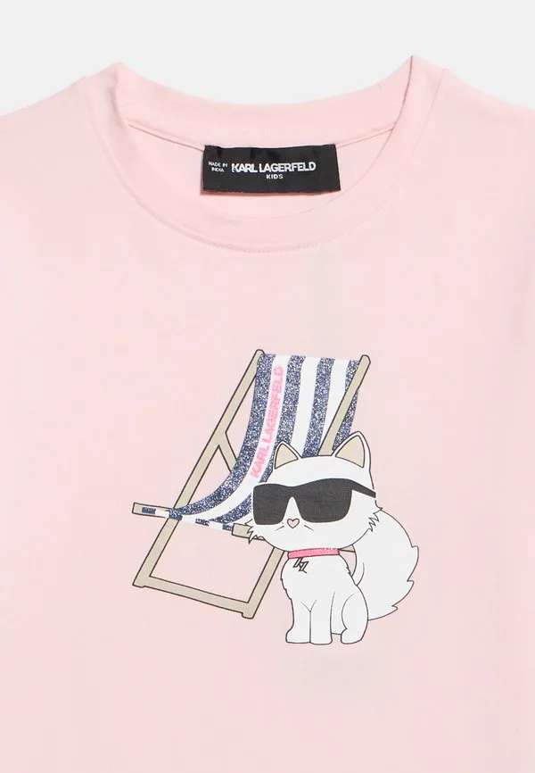 Футболка с принтом Karl Lagerfeld Kids, Pink — фото 4