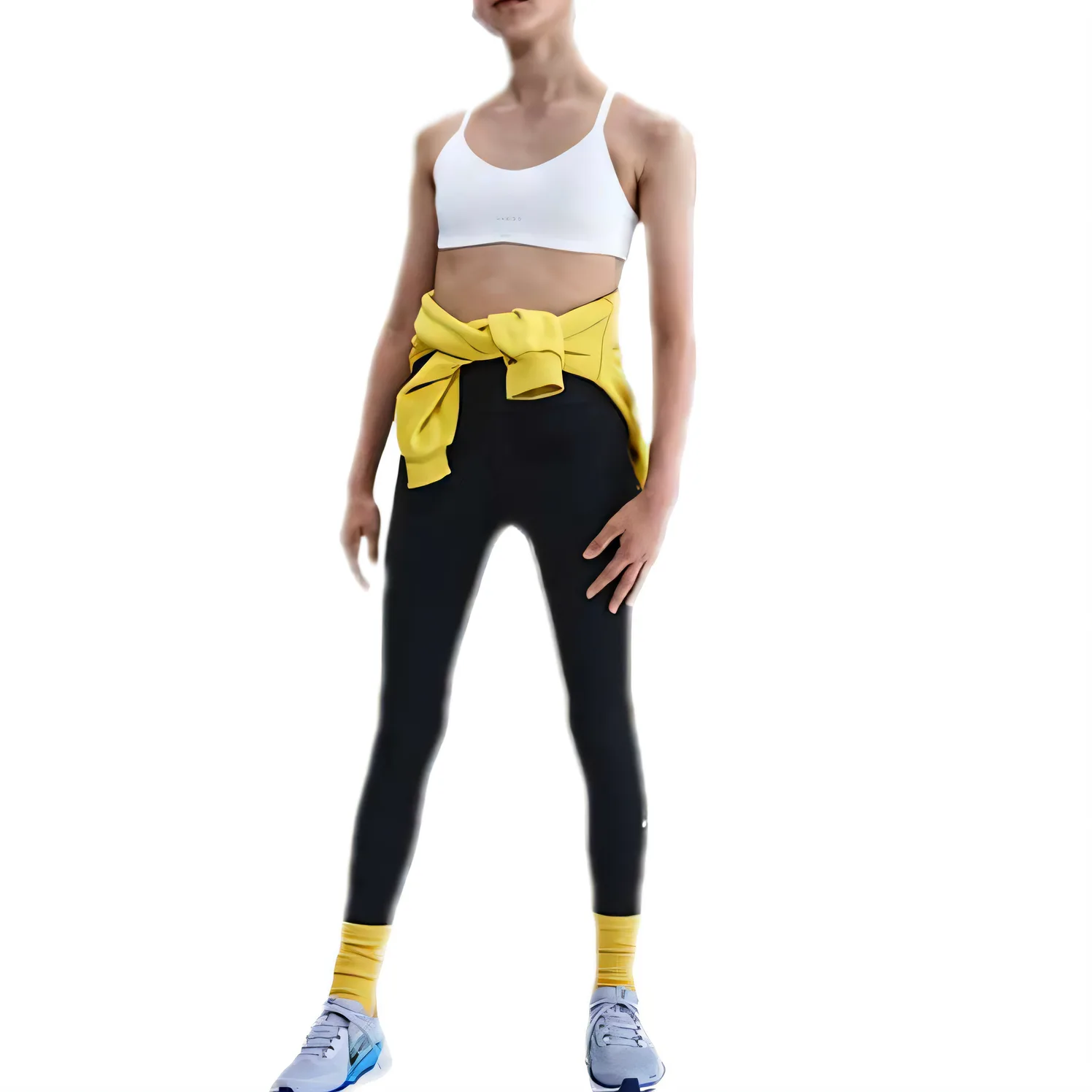 Бюстгальтер Dri Fit однотонный умеренный для подростков Nike, белый — фото 2