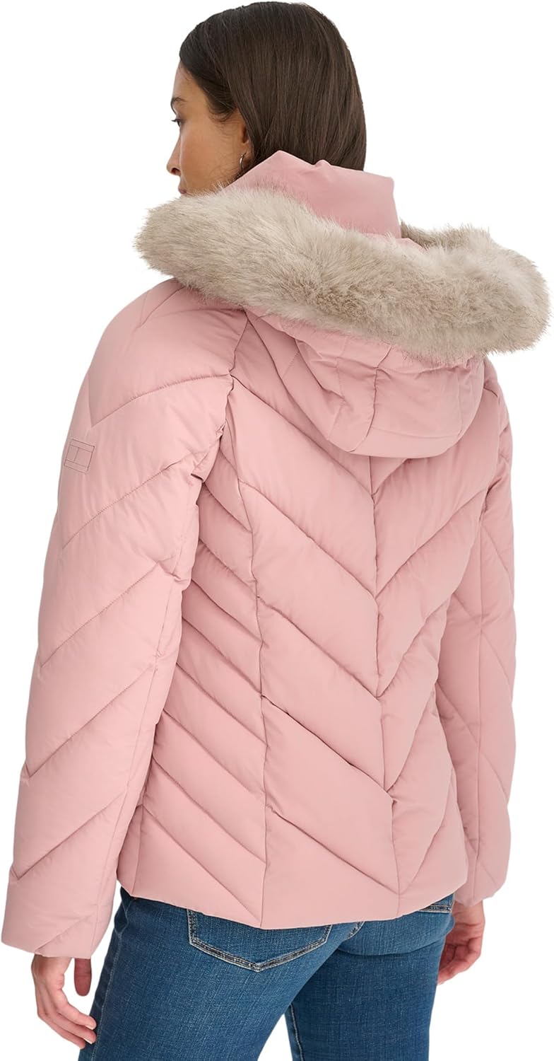 Женская утяжеленная короткая стеганая куртка Tommy Hilfiger Essential, Woodrose — фото 2
