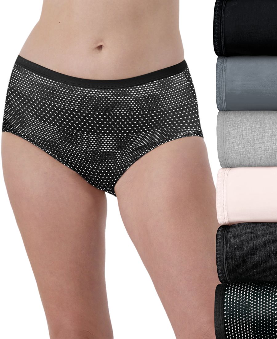 

Женские трусы-слипы, 6 шт, 40H6CC, дышащие Hanes, Darks