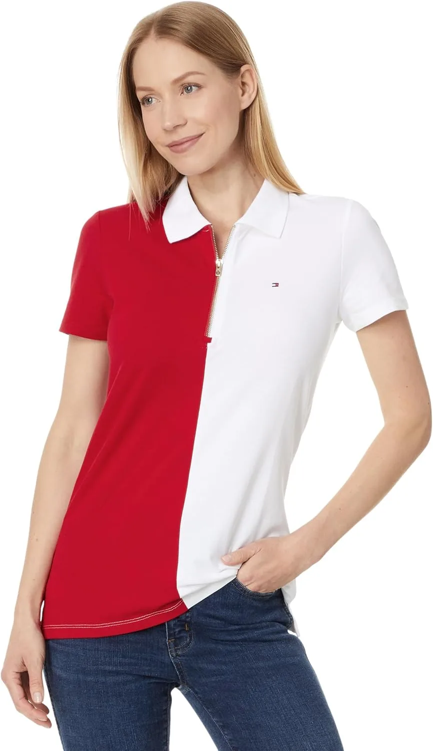 

Tommy Hilfiger женская поло с цветными блоками и молнией