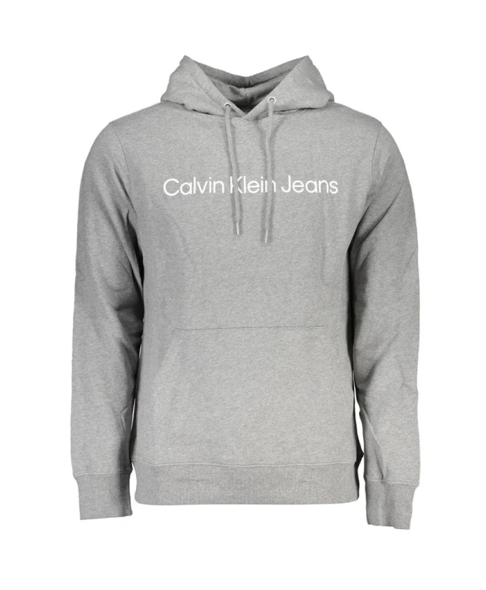 

Серая толстовка с капюшоном и центральным карманом. Calvin Klein, серый