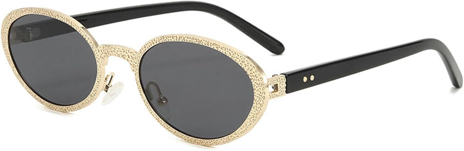 

Классические овальные женские солнцезащитные очки Helena, винтажные мужские панк-очки, маленькая металлическая оправа, градиентные, для улицы, в стиле Y2K, защита от УФ-излучения UV400 S68, C7