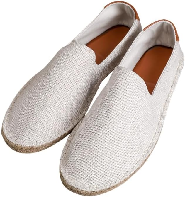 

Мужские эспадрильи-лоаферы - удобная повседневная обувь без шнурков для ходьбы Hoalox, белый