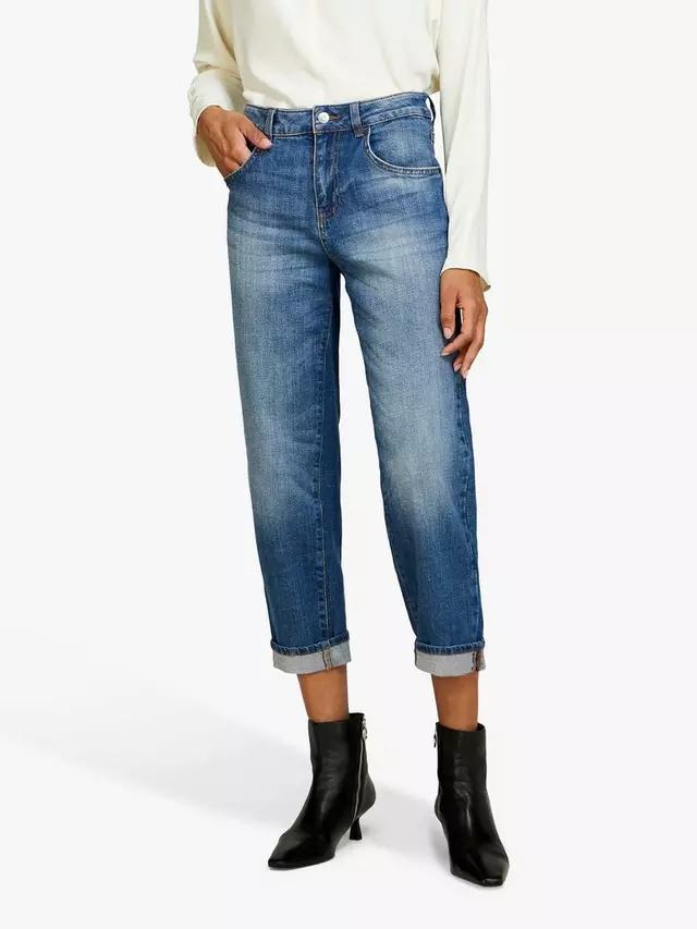 

Джинсы SISLEY Manhattan Cropped Straight Leg, цвет mid/blue/denim