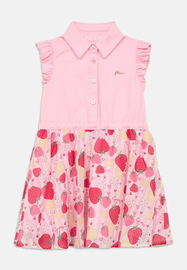 Детское платье из смешанных тканей, повседневное платье Guess, Cupid Pink
