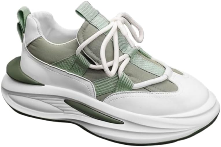 

Мужские низкие кроссовки на толстой подошве для любого сезона. Поверхность из ПУ, резина, противоскользящие и дышащие Fusecottc, зеленый