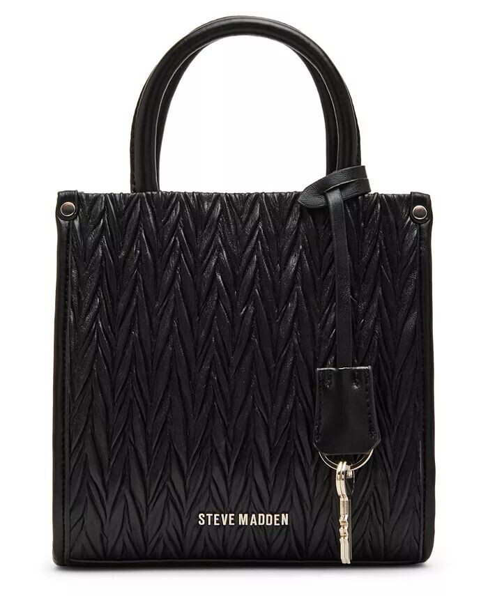 

Сумка-тоут Mini Box от Larry Matelasse из натурального материала Steve Madden, черный