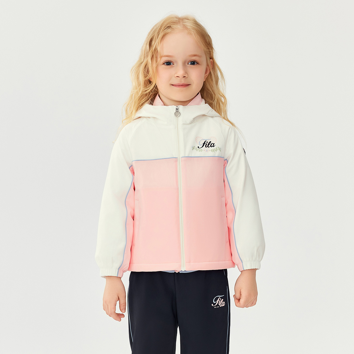 Пуховик woven duck down cotton feather комплект из 2 предметов для детей 3-7 лет FILA KIDS, белый — фото 4