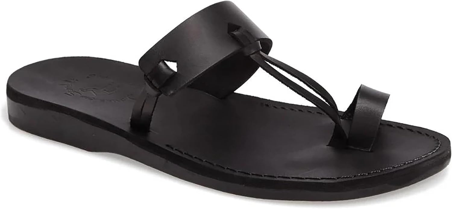 

Кожаные сандалии с открытым носком, мужские сандалии Jerusalem Sandals, черный