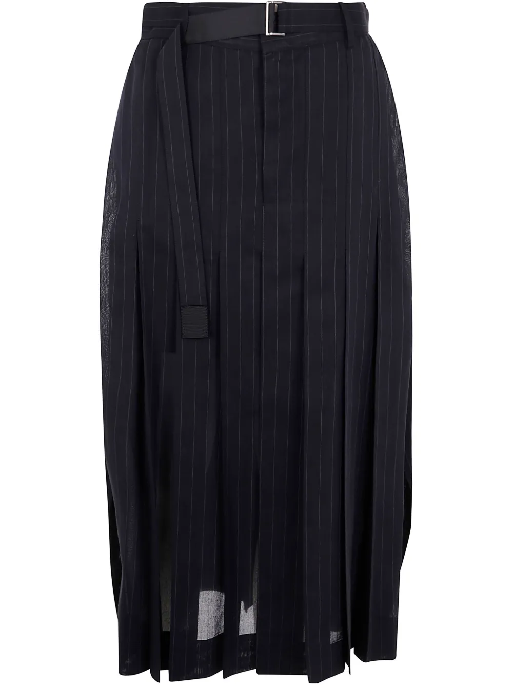 

Юбка миди в тонкую полоску SACAI, черный