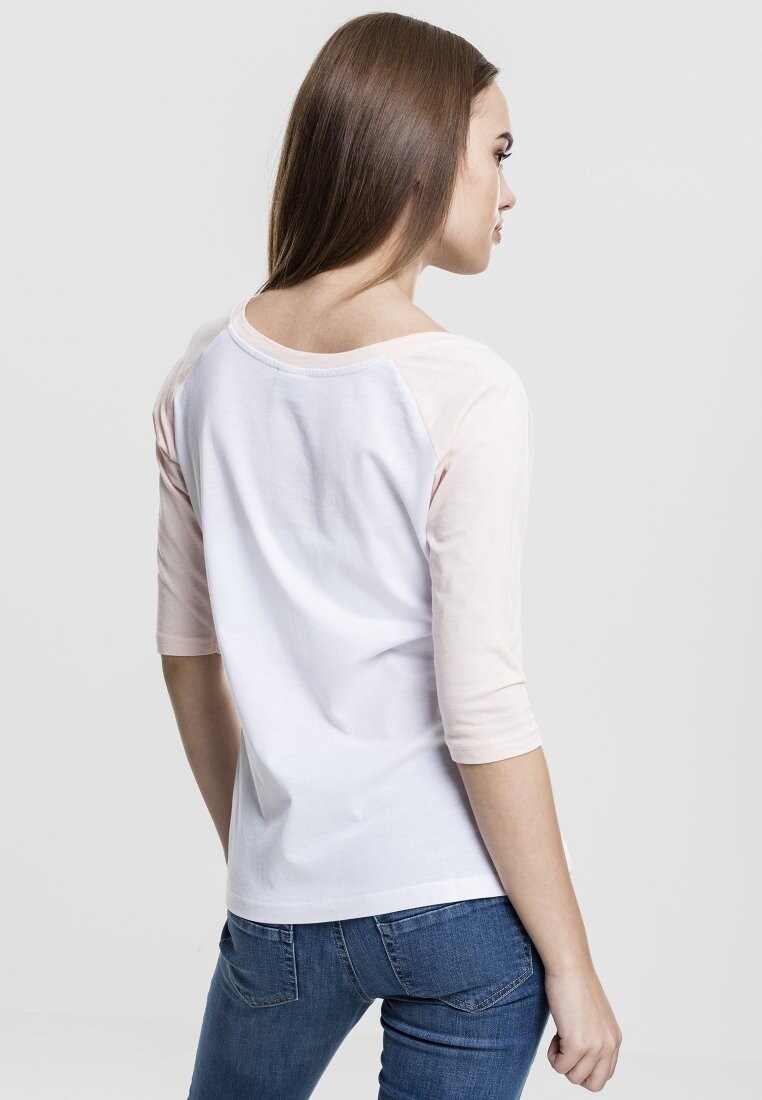 

Футболка с набивным рисунком Ladies 3/4 Contrast Raglan Tee Urban Classics, белая