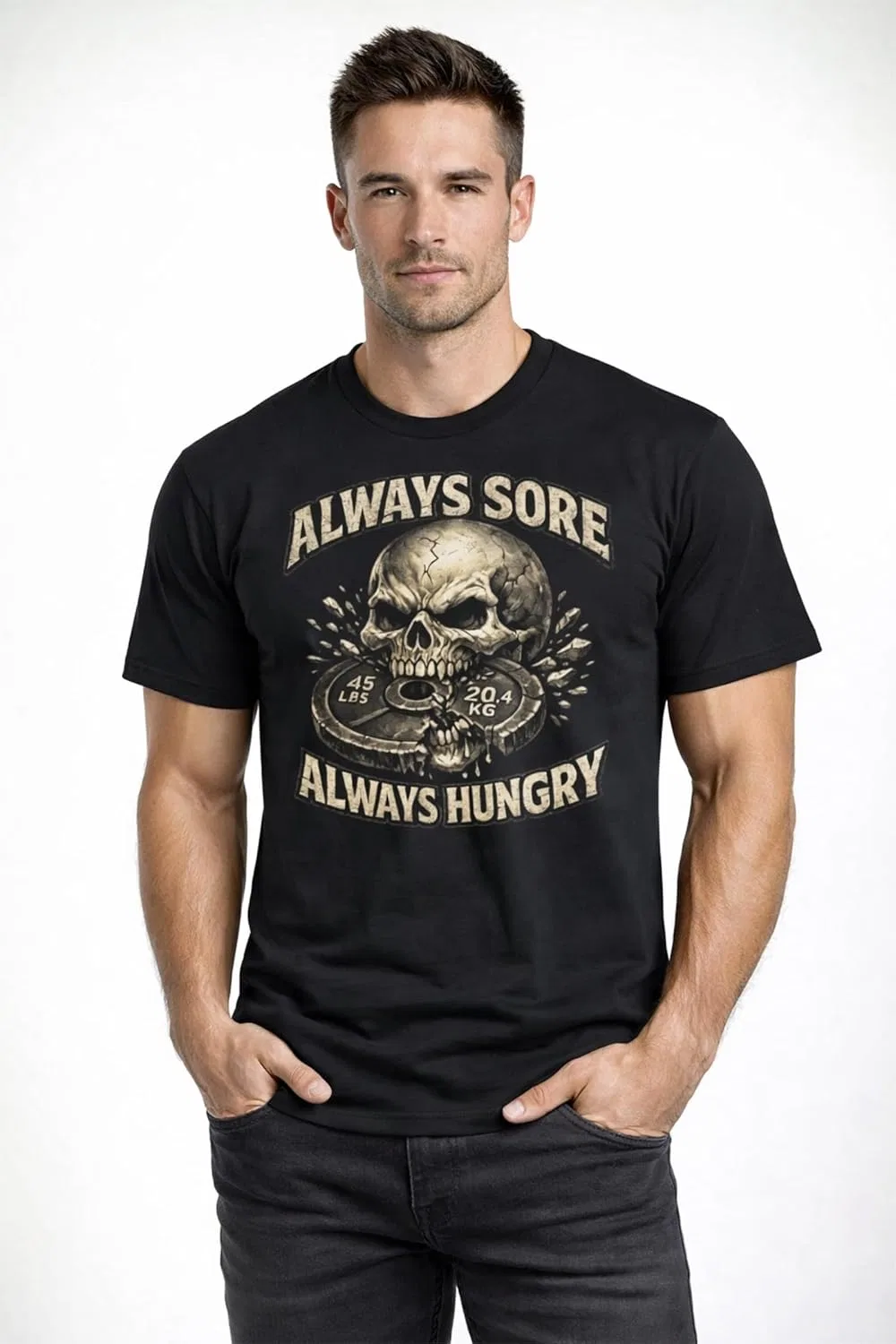 Футболка Always Sore Always Hungry - темная мотивация для тренажерного зала, поднятия тяжестей, дисциплины и силы духа GENERIC, Cvc Charcoal — фото 2