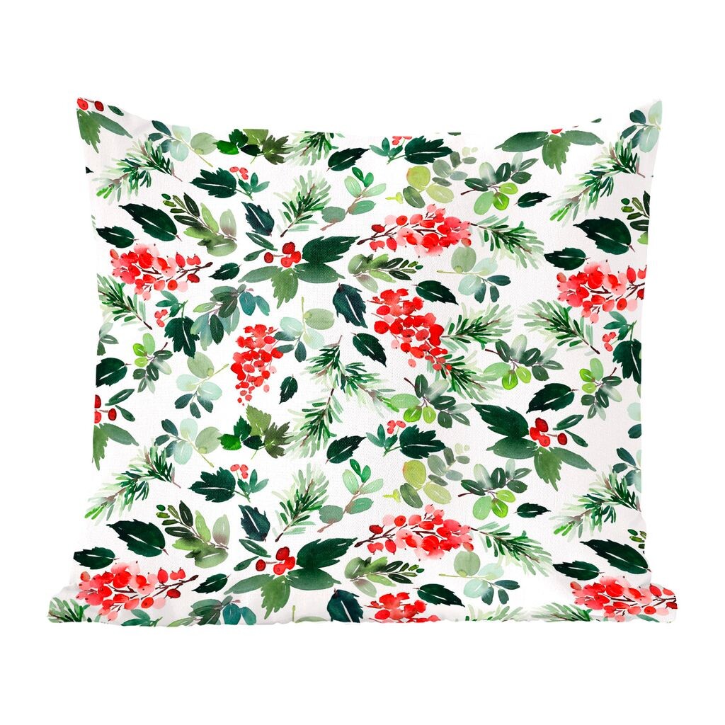 

MuchoWow Декоративная подушка Диванная подушка Декоративная подушка для гостиной 50 x 50 см Акварель - Ягоды - Красный - Чехлы на подушки - Украшение - Спальня