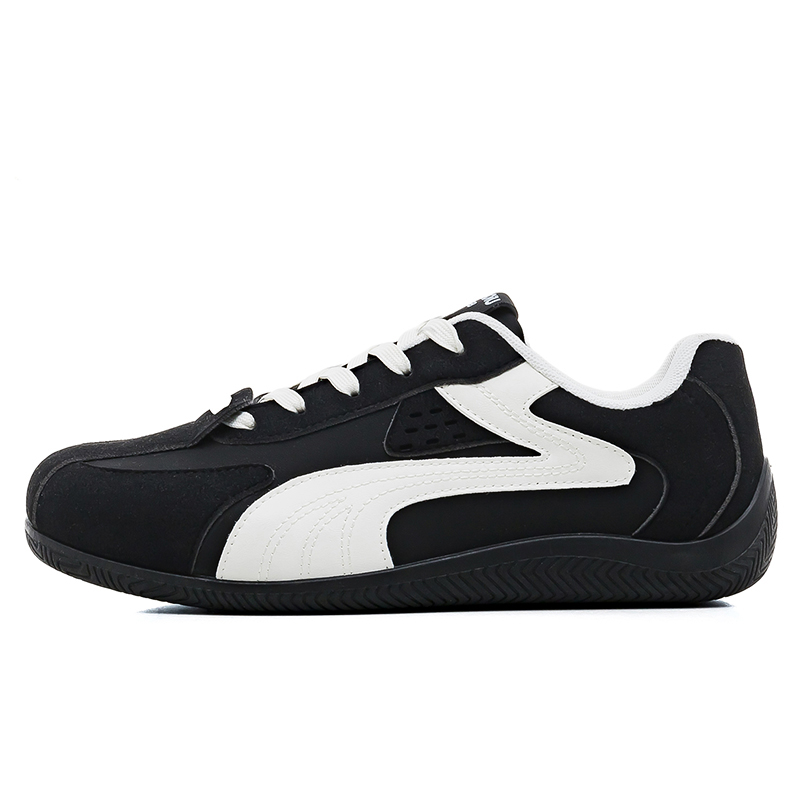 

HUANQIU Мужские повседневные кроссовки low top из PU синтетической кожи, устойчивые к истиранию, легкие, черные