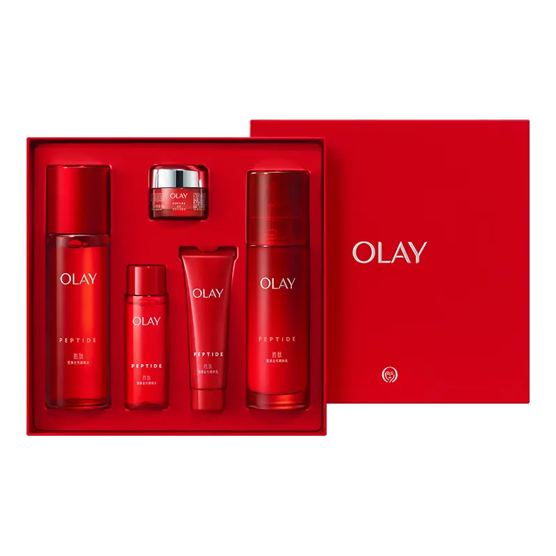 Olay 2 большие красные бутылки golden pure water milk набор для ухода за кожей подтягивающий увлажняющий комплект из 5 предметов — фото 2