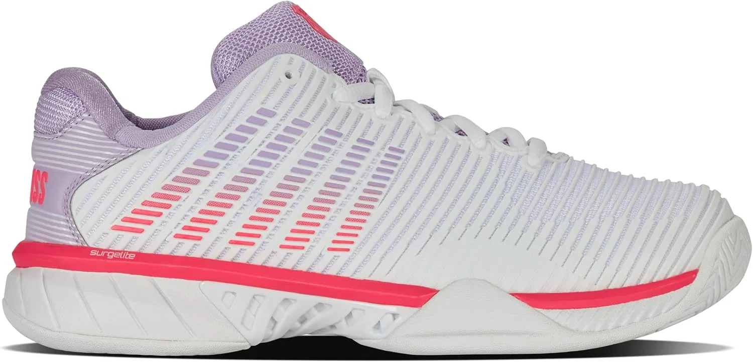 Кроссовки для тенниса K-Swiss Hypercourt Express 2, белый/орхидея/неоновое пламя